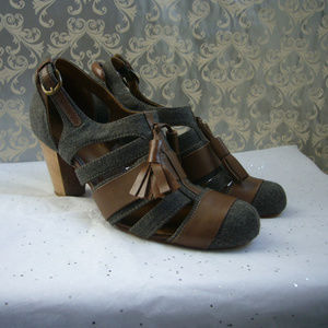 Rachel Comey Gray Brown Caged Pump - Size 7.5M